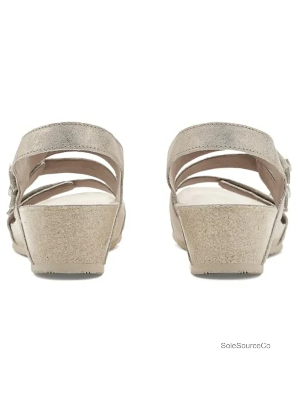 Munro Del Mar Suede Wedge Sandals Triple Adjust Hook & Loop Cream